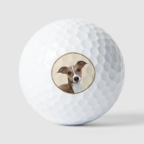 Italian Greyhound Painting _ Cute Original Dog Art Golf Balls