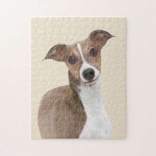 Italian Greyhound Painting _ Cute Original Dog Art Jigsaw Puzzle