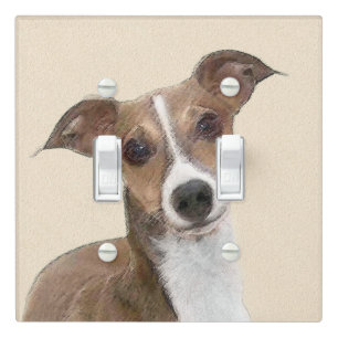 Italian Greyhound Painting - Cute Original Dog Art Light Switch Cover