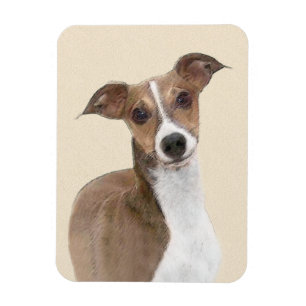 Italian Greyhound Painting - Cute Original Dog Art Magnet