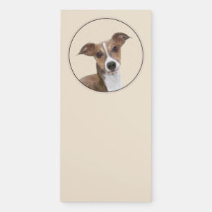 Italian Greyhound Painting - Cute Original Dog Art Magnetic Notepad