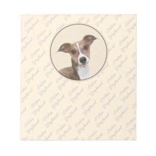 Italian Greyhound Painting - Cute Original Dog Art Notepad
