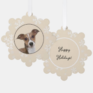 Italian Greyhound Painting - Cute Original Dog Art Ornament Card