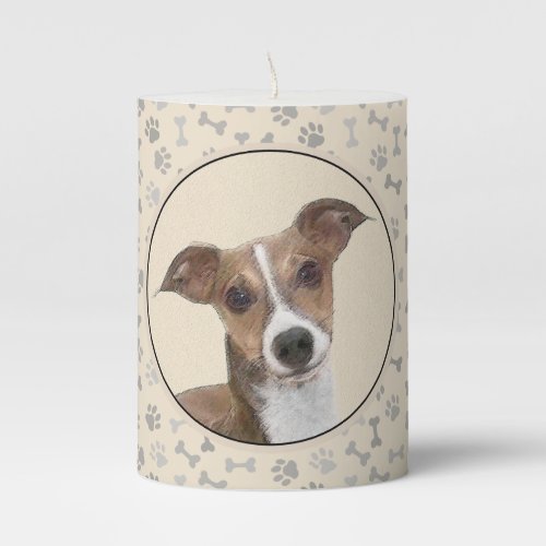 Italian Greyhound Painting _ Cute Original Dog Art Pillar Candle