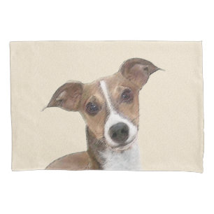 Italian Greyhound Painting - Cute Original Dog Art Pillow Case