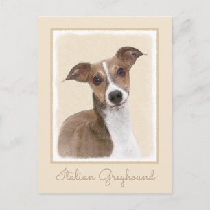 Italian Greyhound Painting - Cute Original Dog Art Postcard