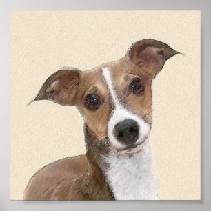 Italian Greyhound Painting - Cute Original Dog Art Poster