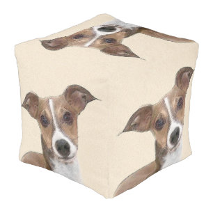 Italian Greyhound Painting - Cute Original Dog Art Pouf