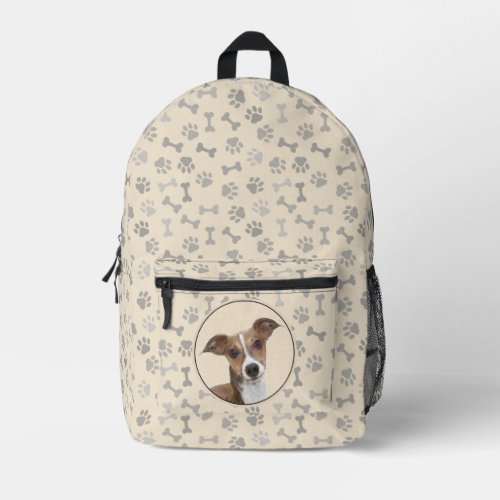 Italian Greyhound Painting _ Cute Original Dog Art Printed Backpack