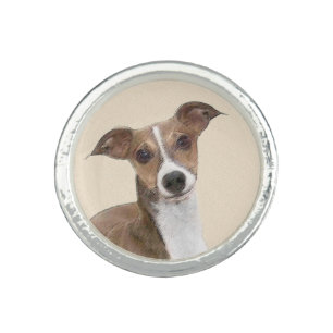 Italian Greyhound Painting - Cute Original Dog Art Ring