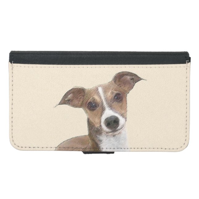 Italian Greyhound Painting - Cute Original Dog Art Samsung Galaxy Wallet Case (Front (Horizontal))