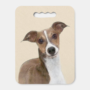 Italian Greyhound Painting - Cute Original Dog Art Seat Cushion