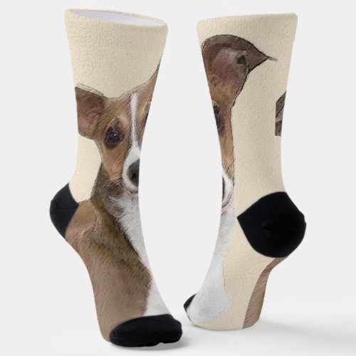 Italian Greyhound Painting _ Cute Original Dog Art Socks