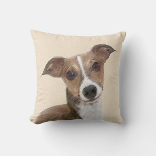 Italian Greyhound Painting - Cute Original Dog Art Throw Pillow
