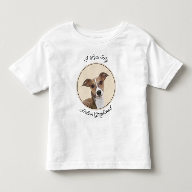 Italian Greyhound Painting - Cute Original Dog Art Toddler T-shirt (Front)
