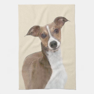 Italian Greyhound Painting - Cute Original Dog Art Towel