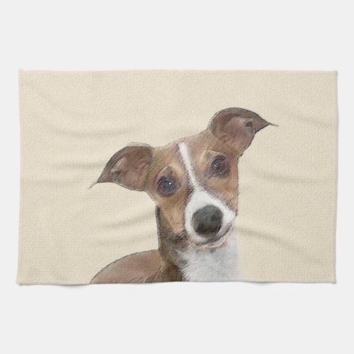 Italian Greyhound Painting _ Cute Original Dog Art Towel