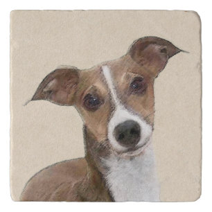 Italian Greyhound Painting - Cute Original Dog Art Trivet