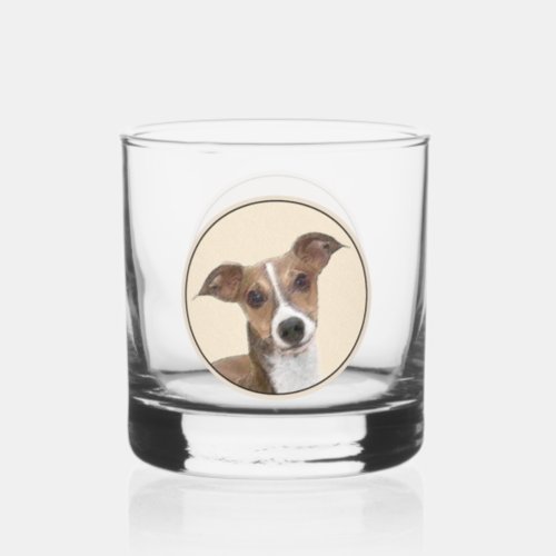 Italian Greyhound Painting _ Cute Original Dog Art Whiskey Glass