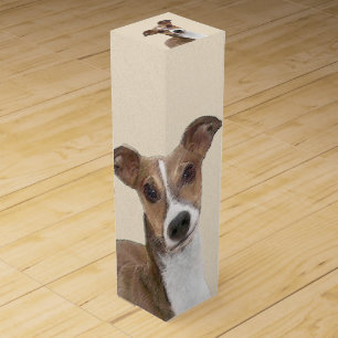 Italian Greyhound Painting - Cute Original Dog Art Wine Box