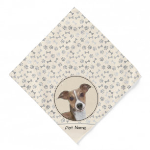 Italian Greyhound Painting Sable Original Dog Art Bandana