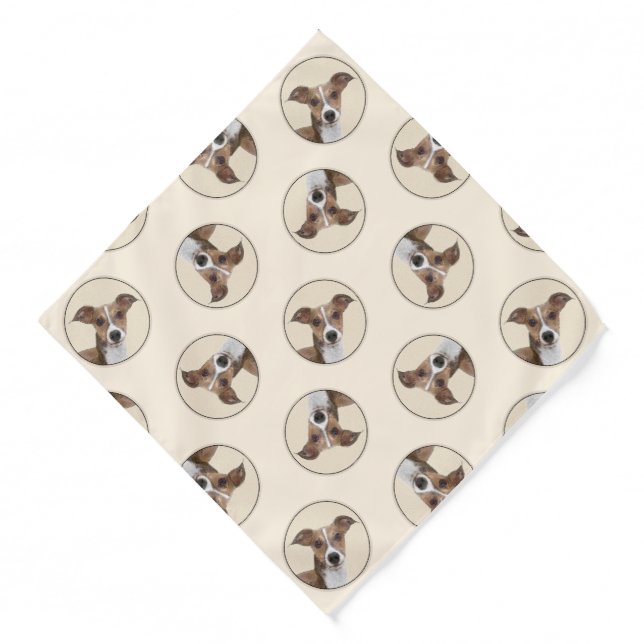 Italian Greyhound Painting Sable Original Dog Art Bandana (Front)