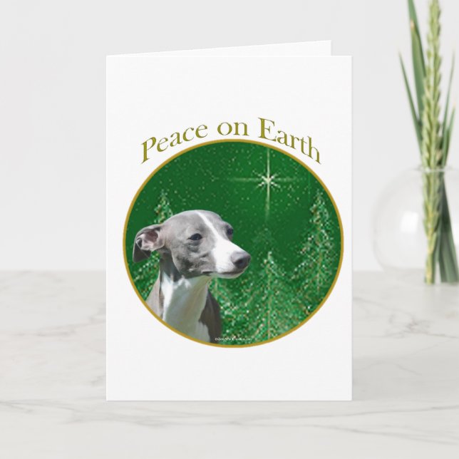 Italian Greyhound Peace Holiday Card (Front)