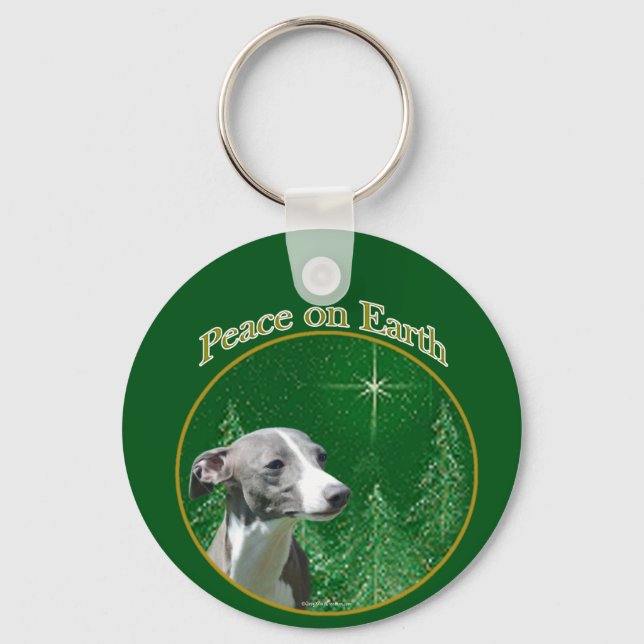 Italian Greyhound Peace Keychain (Front)