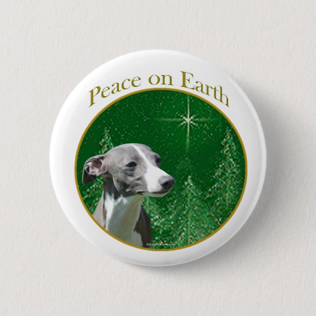 Italian Greyhound Peace Pinback Button (Front)