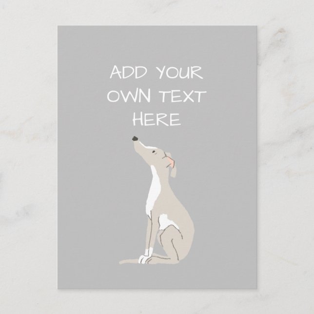 Italian Greyhound Personalised Dog Name Postcard (Front)