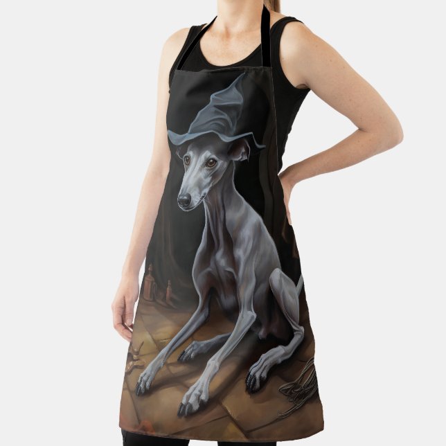Italian Greyhound Pumpkins Halloween Scary  Apron (Insitu)