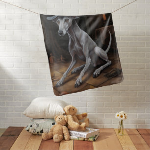Italian Greyhound Pumpkins Halloween Scary  Baby Blanket