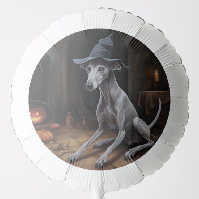 Italian Greyhound Pumpkins Halloween Scary  Balloon (Front)