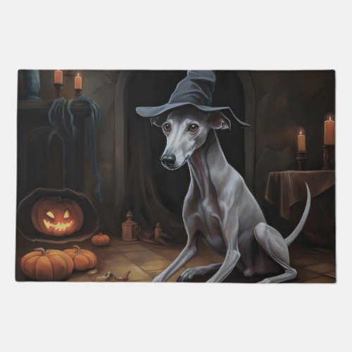 Italian Greyhound Pumpkins Halloween Scary  Doormat