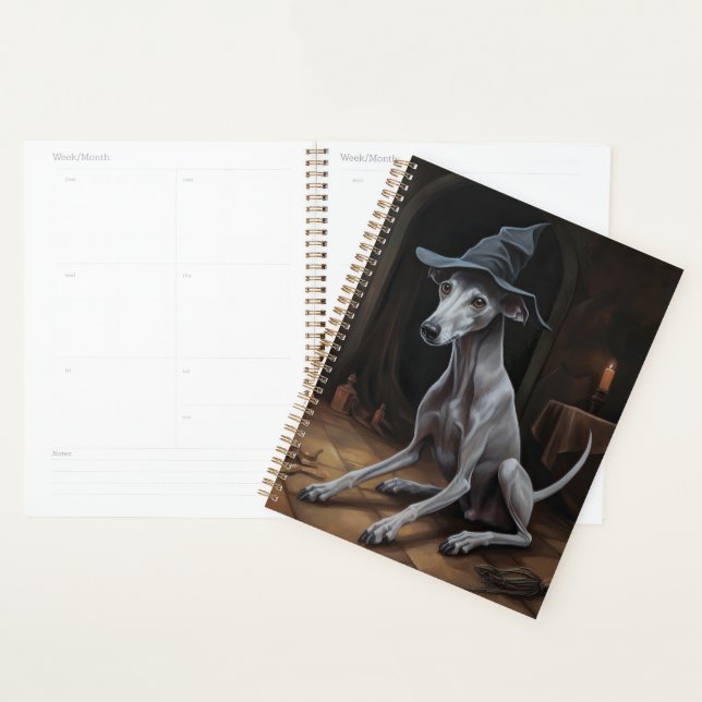 Italian Greyhound Pumpkins Halloween Scary  Planner (Display)