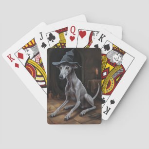 Italian Greyhound Pumpkins Halloween Scary  Poker Cards