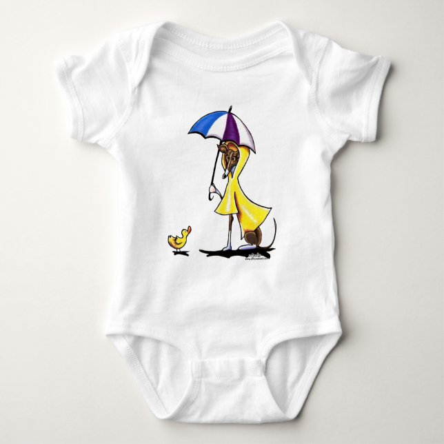 Italian Greyhound Raincoat Baby Bodysuit (Front)