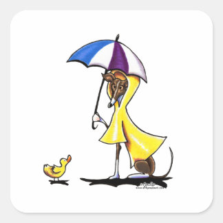 Italian Greyhound Raincoat Square Sticker