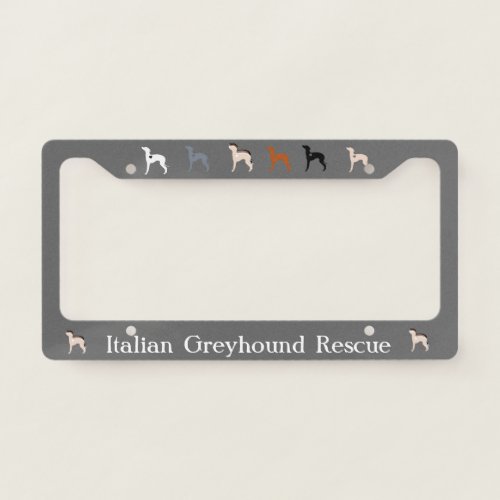 Italian Greyhound Rescue Licence Plate Frame