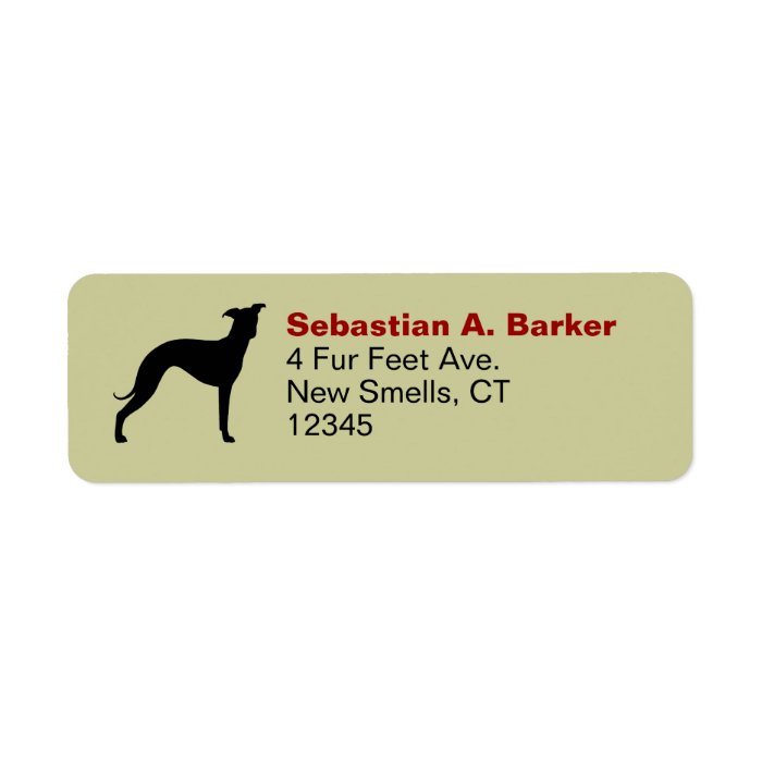 Italian Greyhound Return Address Labels