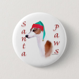 Italian Greyhound Santa Paws Button