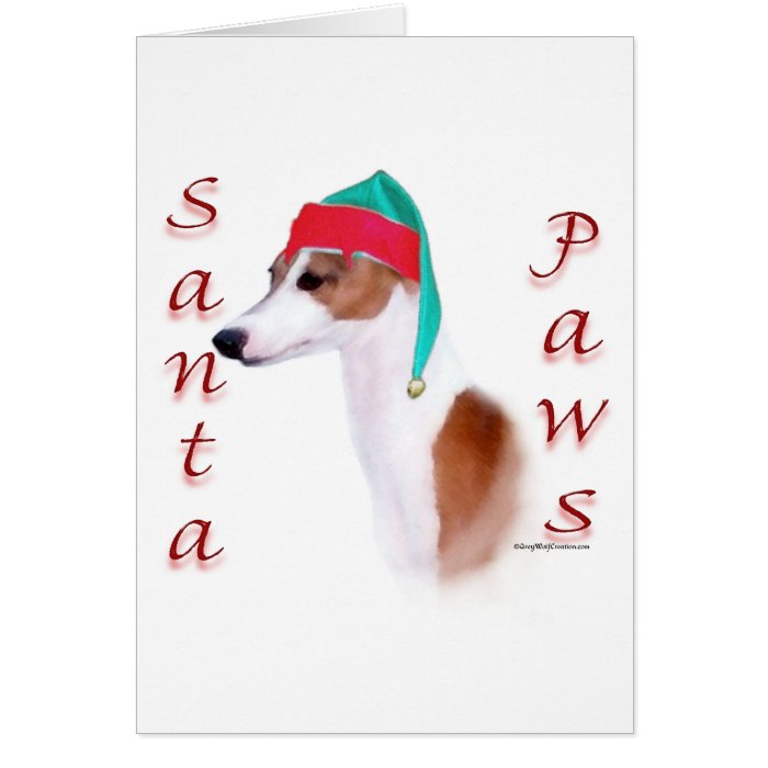 Italian Greyhound Santa Paws Christmas Card