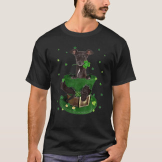 Italian Greyhound Shamrock Hat Clovers St Patrick' T-Shirt