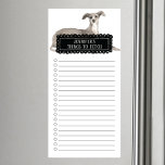 Italian Greyhound Shopping List  Magnetic Notepad<br><div class="desc">Adorable things to fetch Italian Greyhound dog with a black chalkboard frame personalized with your name.</div>