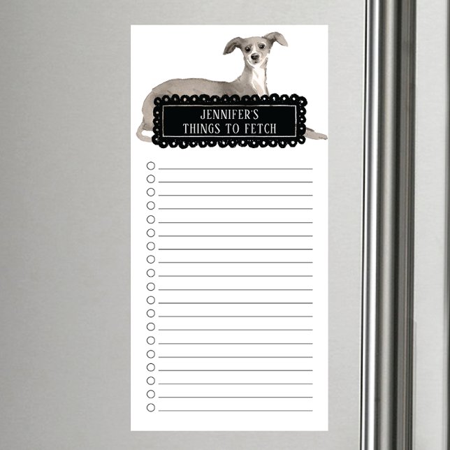 Italian Greyhound Shopping List  Magnetic Notepad (Creator Uploaded)