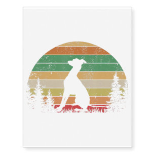 Italian Greyhound Silhouette 60s 70s Dog Gift Temporary Tattoos