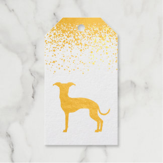 Italian Greyhound Silhouette Cute Sighthound Dog Foil Gift Tags