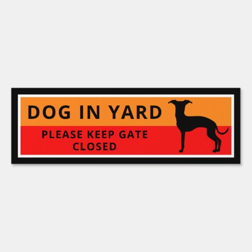 Italian Greyhound Silhouette _ Dog In Yard Sign