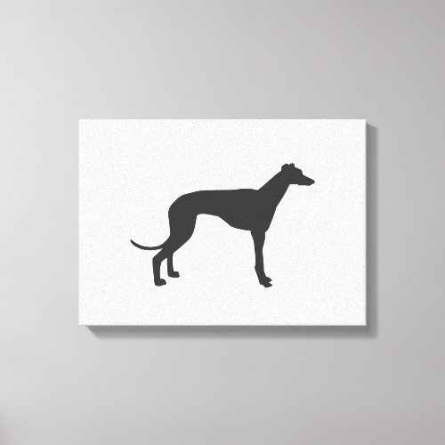 Italian Greyhound silhouette in black Canvas Print