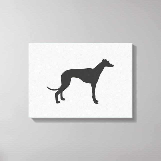 Italian Greyhound silhouette in black Canvas Print (Front)